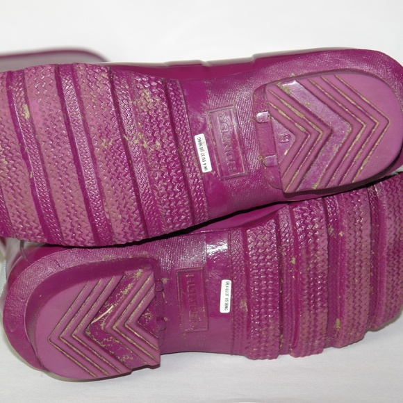 Girl's Hunter Tall Gloss Rain Boot Violet Purple 5 - Picture 4 of 5